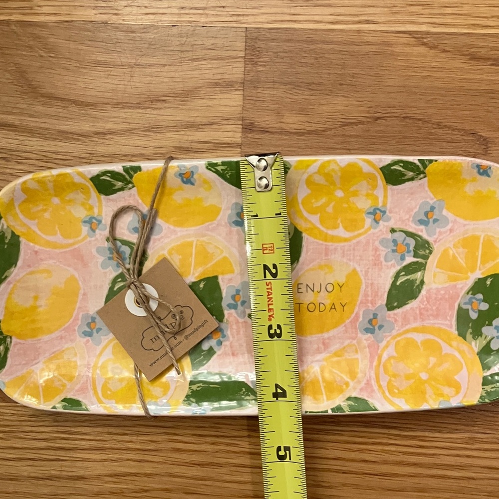 Mud Pie Lemon Floral Platter 9 1/2 x 4 1/4 NWT - Picture 5 of 8